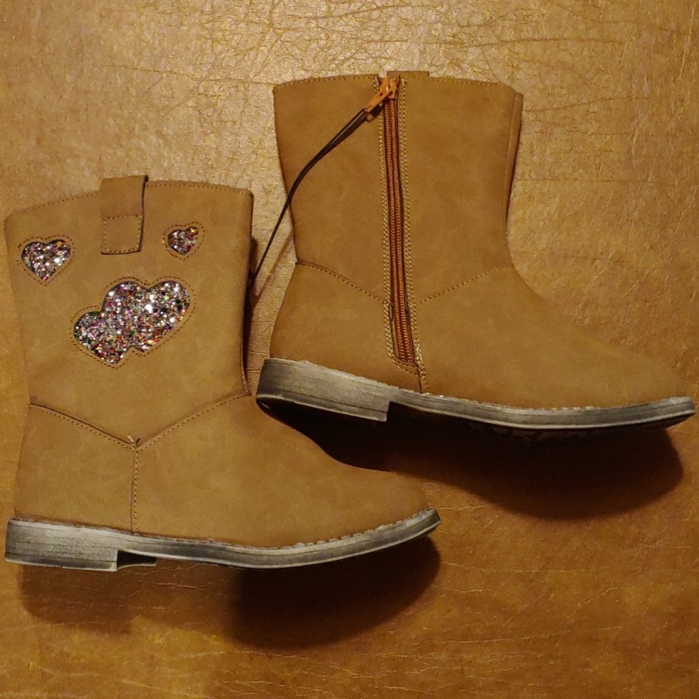 Sparkly Heart Cowboy Boots Size 2